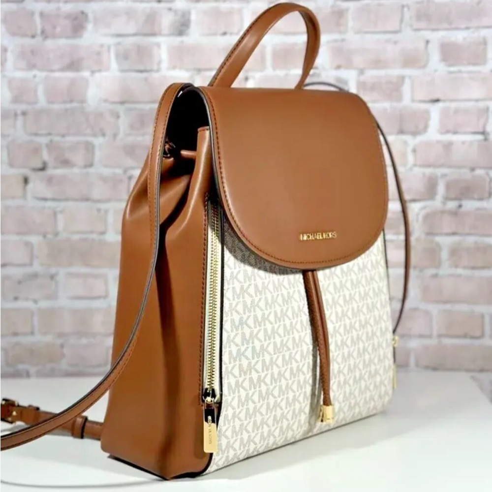 MICHAEL KORS PHOEBE MEDIUM DRAWSTRING BACKPACK SHOULDER BAG Vanilla NWT - Picture 3 of 7